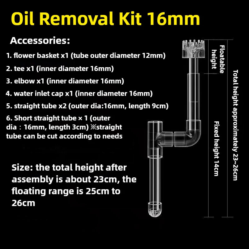 Transparent Aquarium Skimmer Acrylic Lily Pipe Spin Surface Inflow Outflow Water Plant Tank Filter Cleaning FishTank Accessories