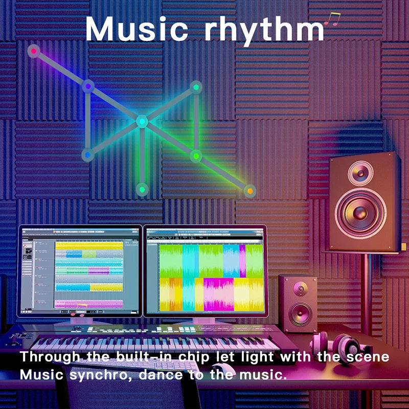 WIFI LED Smart Wall Lamp RGBIC Light Bar DIY Atmosphere Light Starry Sky Lamp App Music Rhythm TV Backlight Bedroom Game Light