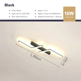 Modern LED Ceiling Light Minimalist Lines Black Aluminium Lamps For Living Room Bedroom Study Coffee Shop Illumination Fixtures