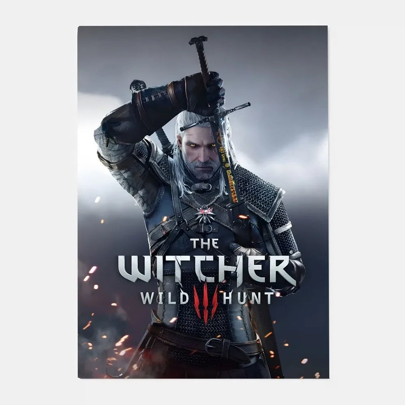 The W-Witcher 3 Wild Hunt Game Poster HD art sticky wall waterproof home living room bar decoration