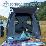 4 Person Instant Pop Up Hub Tent, Easy 60 Second Setup, Weather Resistant Camping Family Cabin Tent with Rain Fly and Carry Bag