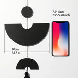 Boho Room Decor Black Wall Art Wood Dream Catcher Geometric Farmhouse Tassel Macrame Wall Hanging Bedroom Rustic Decor for Home