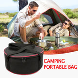 Outdoor Tool Storage Bag Portable Cooking Utensils Pots Picnic Bag 600D Oxford Cloth Anti-collision Picnic Cutlery Pack Carrier