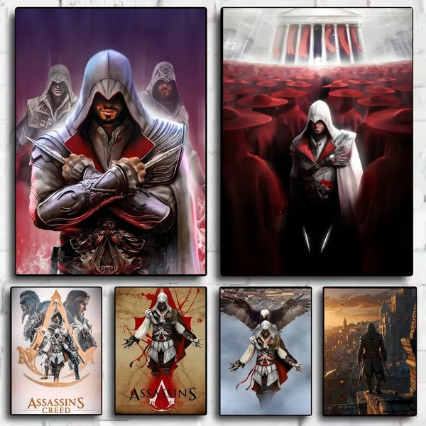 A-Assassins C-Creeds Poster HD art sticky wall waterproof home living room bar decoration