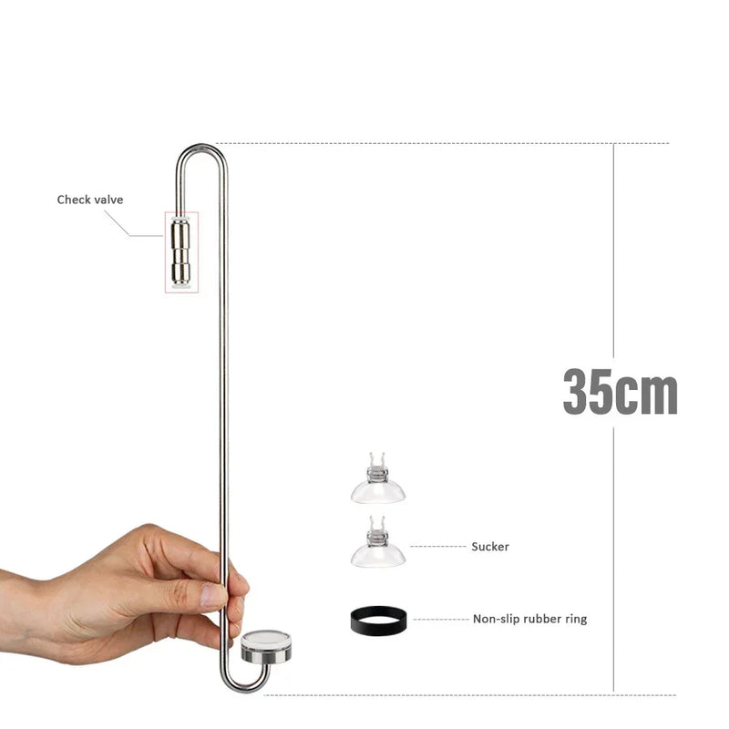 CO2 Diffuser Fish Tank Aquarium 304 Stainless Steel Refiner CO2 Diffusion Atomizer Ceramic Disc Aquatic Plant Growth Accessory