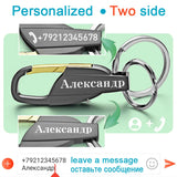 Personalized Lettering Keychain Men Key Chain Key Ring Waist Hanged Key Holder For Car Plate Number Logo Anti-lost Keyring K372B