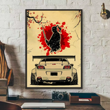 Japanese Cars Samurai Poster Poster HD art sticky wall waterproof home living room bedroom bar aesthetic decoration