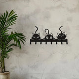 Multifunctional Iron Wall Hanging Cute Cat Key Rack Festive Atmosphere Cat Wall Rack Hook Household Key Coat Hanger Hook
