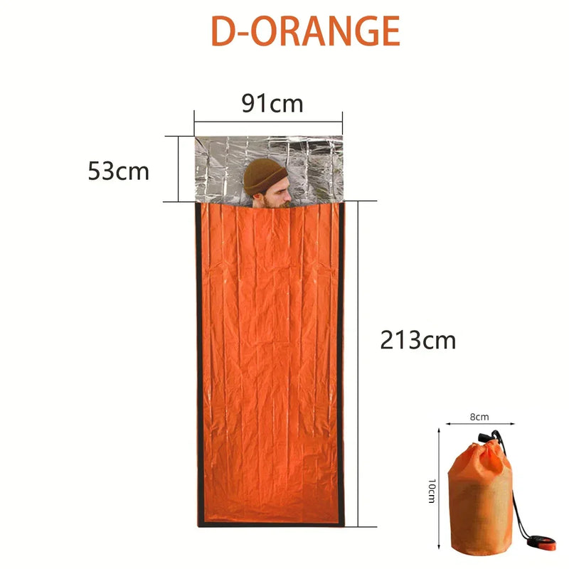Emergency Sleeping Bag Survival Bag | Portable  Blanket Survival Gear Emergency Bivy Sack Bivvy Thermal Sleeping Bag Camping