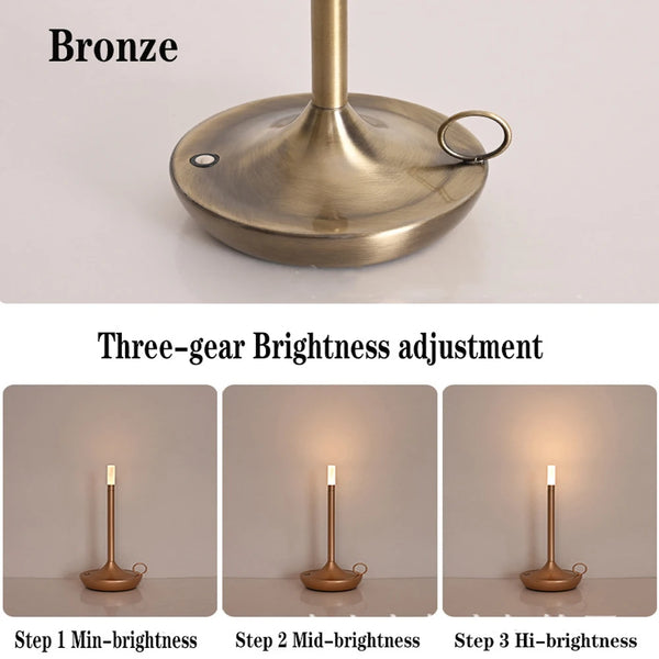 LED Candlelight Camper Table Lamp Rechargeable Touch Night light For Home Descoration Dinner Creative Atmosphere Desk lamp