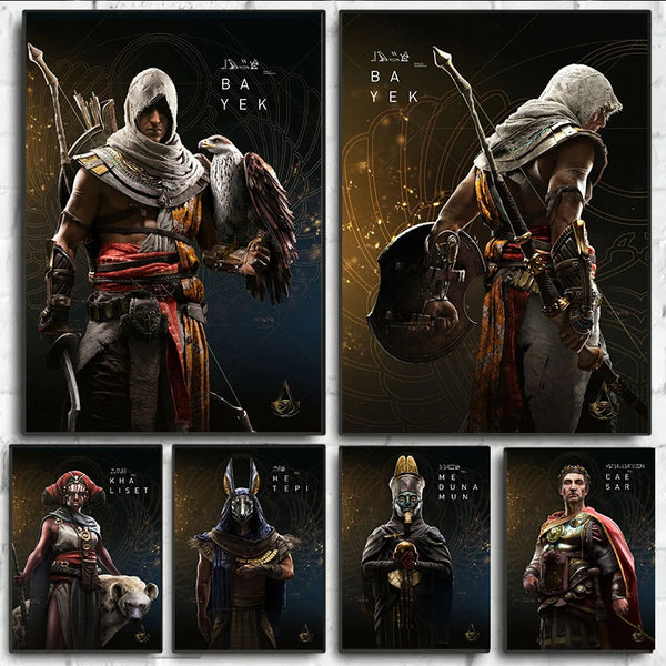Assassin Origins Characters Posters and Prints Video Game Canvas Painting Wall Art Gaming Pictures Home Boys Living Room Decor