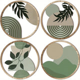 4 Bohemian Wall Art Set - Wooden Bohemian Decor，Geometric Hanging Artwork，Suitable for baby room，Farmhouse Aesthetic Minimalist