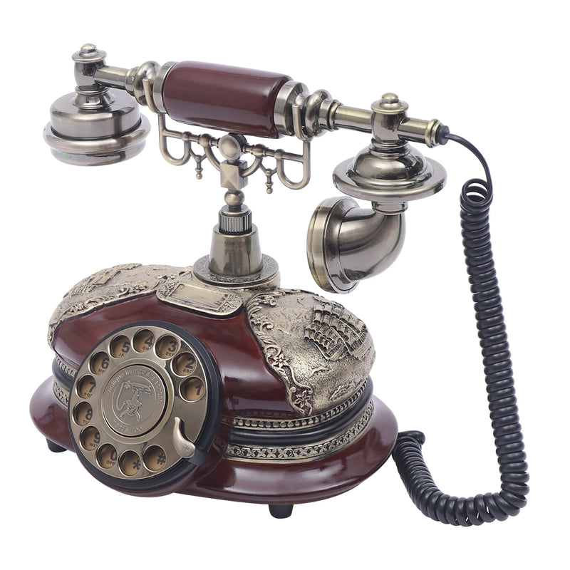 Telephone Imitation Antique Phone Retro Rotary Dial Telephone Corded Old Fashion Antique Landline Telephone Decor Antique Phone