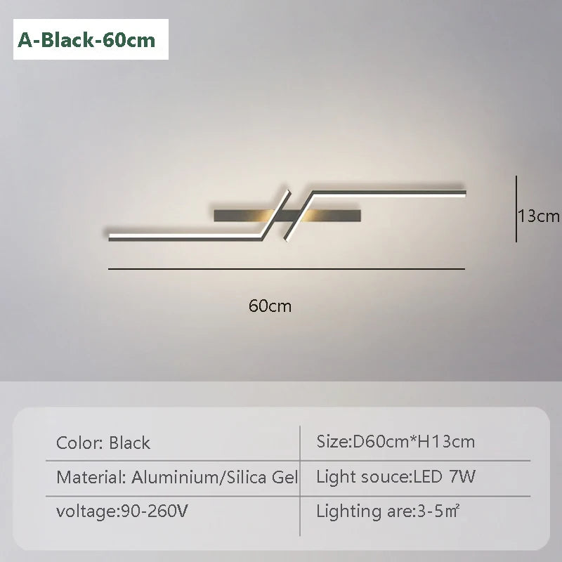 Modern LED Wall Lamp Remote Control 60/80/100CM Wall Sconce For Living Room Bedroom Hallway Bedside Home Decor Led Lights Lustre
