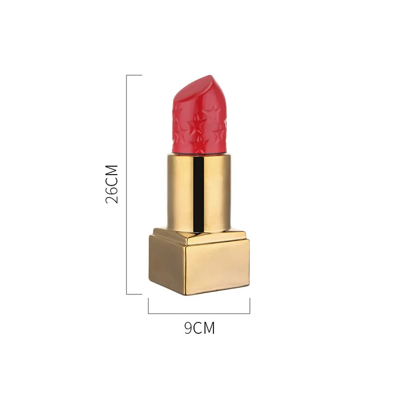 Creative Lipstick Vase Ceramic Dried Flower Flower Arrangement Accessories Countertop Vase Modern Home Living Room Decoration