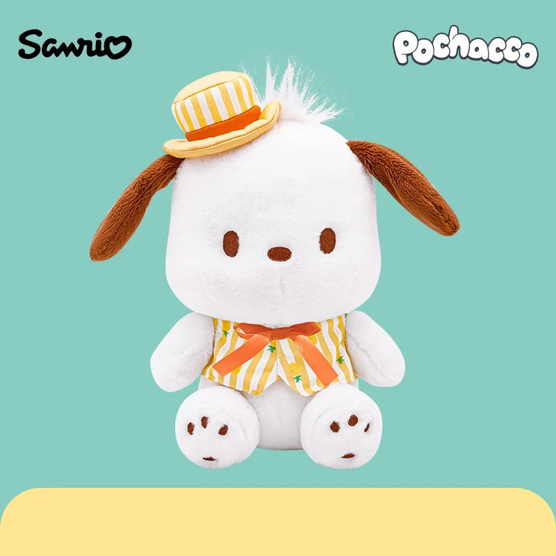 Sanrio Pochacco Hello Kitty Kuromi Stuffed Toys Cute Plush Ring Toys Kawaii Baby Birthday New Year Gift Children Dolls For Girl