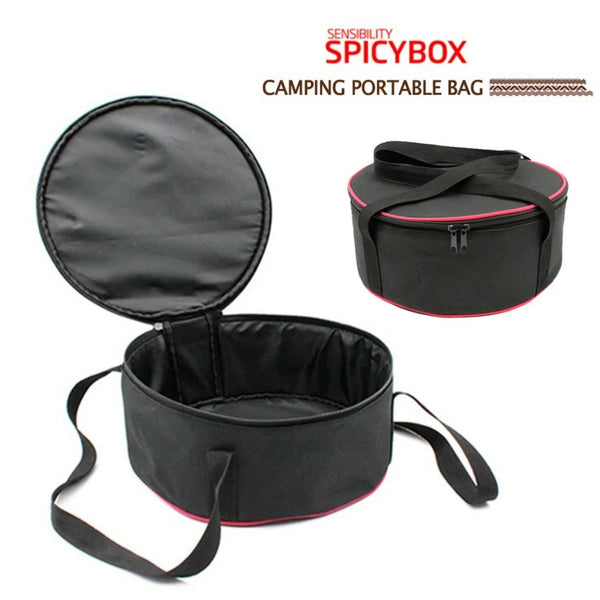 Outdoor Tool Storage Bag Portable Cooking Utensils Pots Picnic Bag 600D Oxford Cloth Anti-collision Picnic Cutlery Pack Carrier