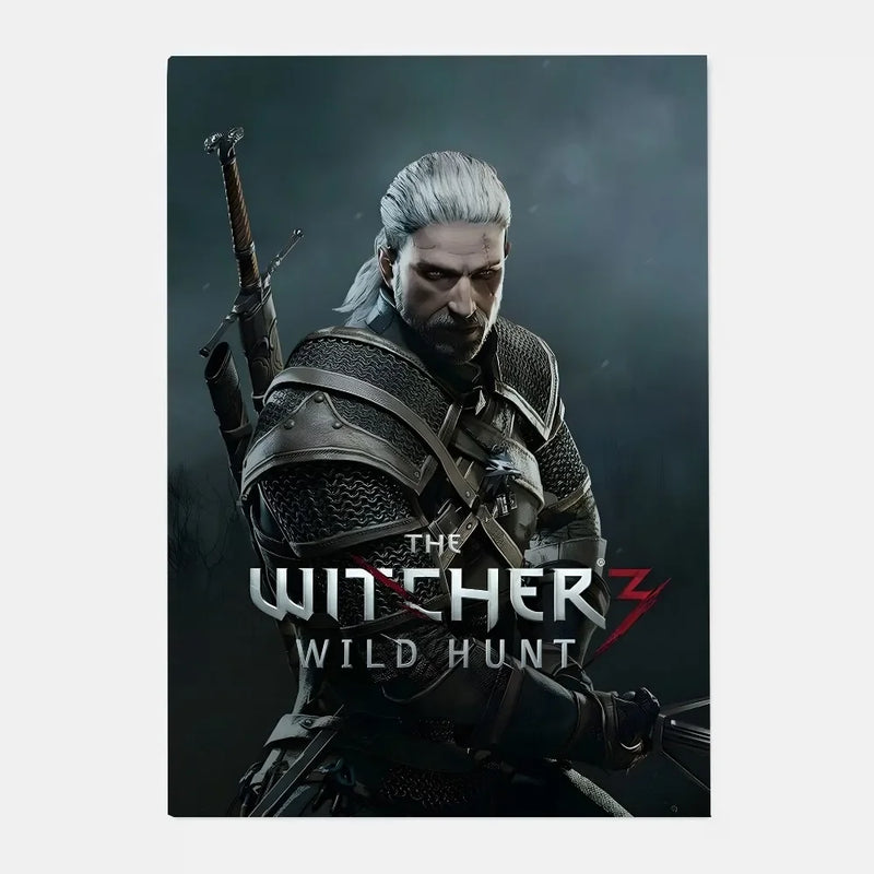The W-Witcher 3 Wild Hunt Game Poster HD art sticky wall waterproof home living room bar decoration