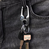 Men Keychain Hook Stainless Steel Keychain Buckle Outdoor Carabiner Climbing Tool Double Ring Car Fishing Key Ring Accessories