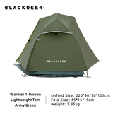 Blackdeer New Archeos 1pro 2.0 One Person Silicon Coated Tent For Hiking Trekking 220*90cm 8.5mm Aluminum Pole with Footprint