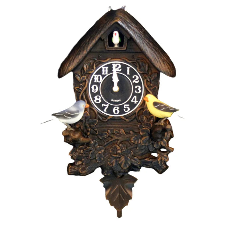 Cuckoo Clock Control Alarm for Kids Room European Style Electronic Silent Wall Clock Cuccu Watch  Living Room Home Decor