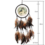 Feather Dream Catcher Indian Style Wall Hanging Wind Chimes For Car Ornaments Room Decor with Rattan Bead Dreamcatchers