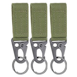 3Pcs Tactical Nylon Webbing Buckle Carabiner Hook EDC Molle Backpack Belt Clip Keychain Hanger For Outdoor Climbing Camping