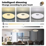TUYA Smart Music Ceiling Light LED RGB Remote Control APP Bluetooth Audio Home Decorative Light Living Room Bedroom Ceiling Lamp