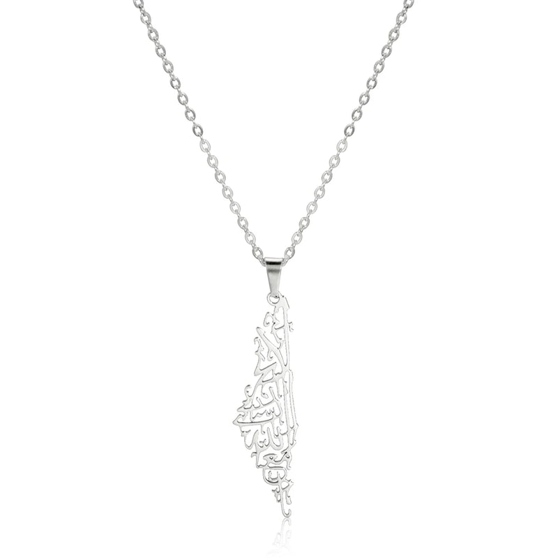 Israel Palestine Map Pendant Necklace For Women Men Arabic African Jamaica Stainless Steel Gold Color Chain Necklaces Jewelry