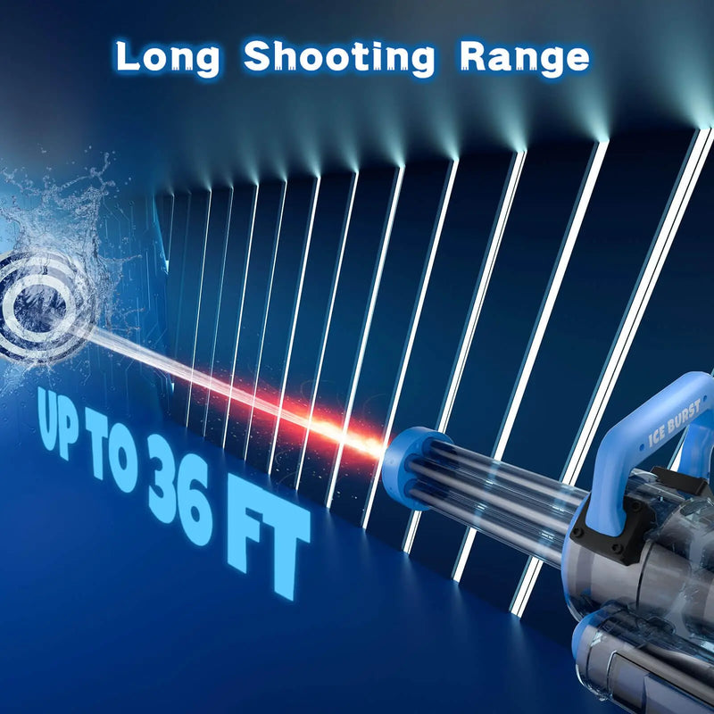 Strongest Gatling Electric Water Gun Toy With Light Continuous Shooting Water Gun Summer Beach Pool Battle Toys for Boy Adult