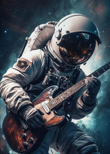 Astronaut Spaceman Oil Painting Wall Art Vibrant Sci-Fi Canvas Print Poster Colorful Outer Space Themed Living Room Decor Gift