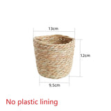 Woven Grass Flower Plant Pot Basket Planter Basket Indoor Outdoor Flower Pot Garden Decorative Flower Plants Basket Storage Use