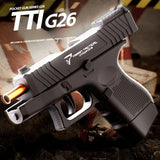 TTI Manual Mini G26 Pocket Toy Gun Continuous Shell Throwing Model Soft Bullet Launcher BlowBack Airsoft Small Pistol