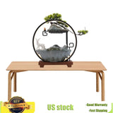 Bymaocar Indoor Water Fountain With Mist Touch Switch LED Light Incense Burner Waterfall Relaxing Table Decor Unexpected Gift