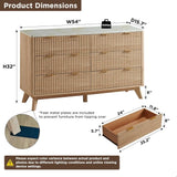 FlutedDresser, Modern Chest of Drawers with Faux Marble Top, Curved Profile Design, Wood Drawer Organizer for Bedroom
