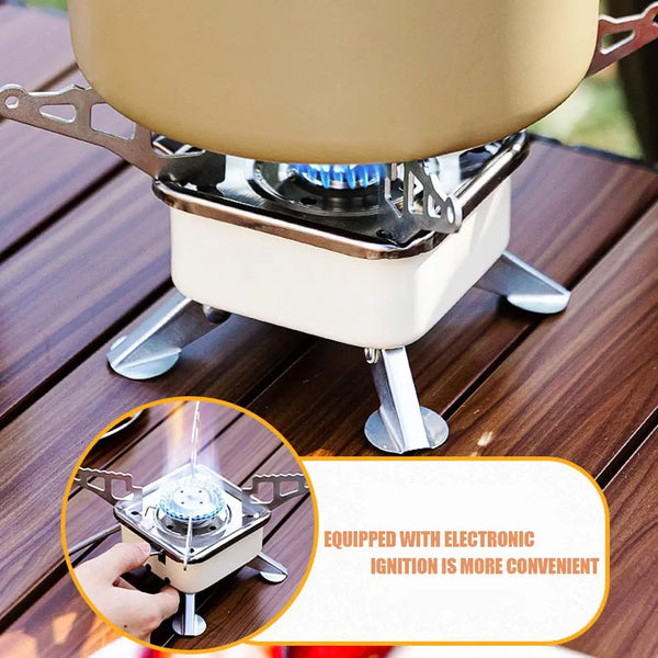 Portable Camping Stove Mini Heater Gas Stove Cookware Foldable Outdoor Gas Burner Barbecue Camping Equipment Camping Furnace