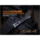 Fenix TK16 v2.0 Tactical Flashlight, 3100 Lumen Long Throw, USB-C Rechargeable, with LumenTac Organizer