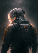 Astronaut Spaceman Oil Painting Wall Art Vibrant Sci-Fi Canvas Print Poster Colorful Outer Space Themed Living Room Decor Gift