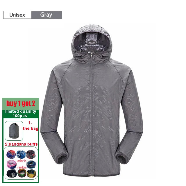 Camping Windbreak Men Women Hiking Jacket Waterproof Sun Protection Windbreaker Fishing Jackets Quick Dry Skin With Pocket