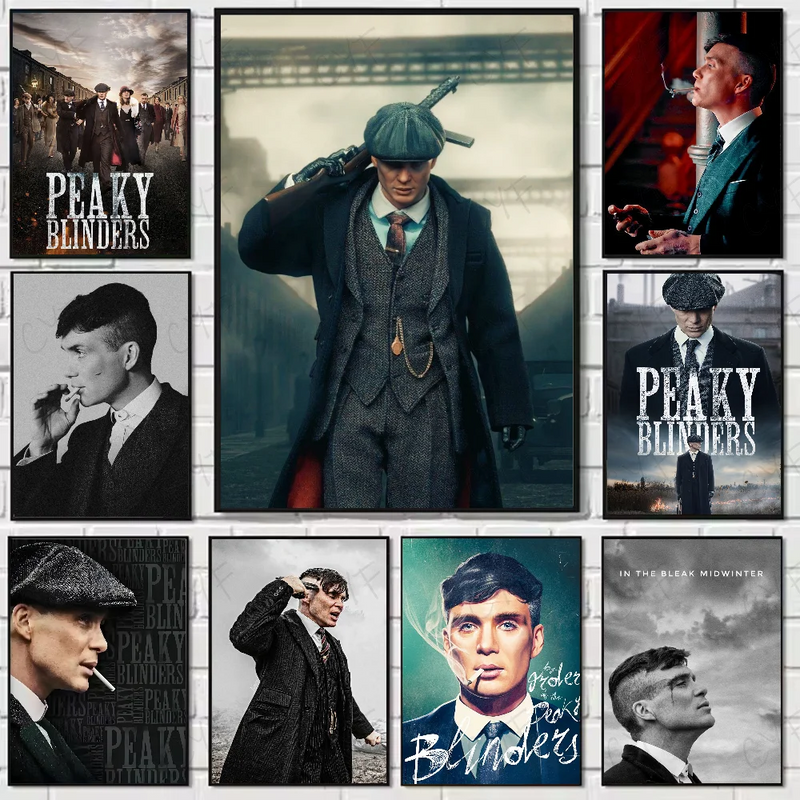 Movie P-Peaky B-Blinders Poster HD art sticky wall waterproof home living room bedroom bar aesthetic decoration