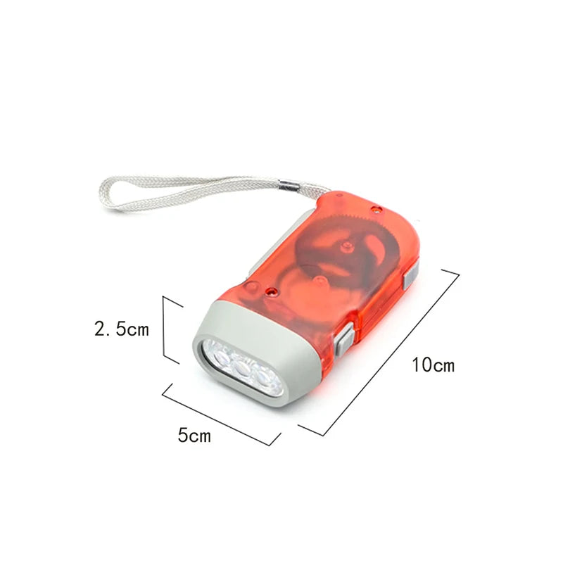 Outdoor Hand Pressing Dynamo Crank Power Flashlight Camping Supplies Hand Crank Charger Camping Light  Portable LED Flashlight