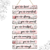 1Set Inspirational Floral Wall Decor You Are Amazing Beautiful Love Quotes Wooden Art Wall Sign Positive Home Decors for Bedroom