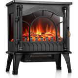 Electric Fireplace Heater, 20"Freestanding Fireplace Infrared Stove1000W/1500W,3D Realistic Flame Effects, Adjustable Brightness