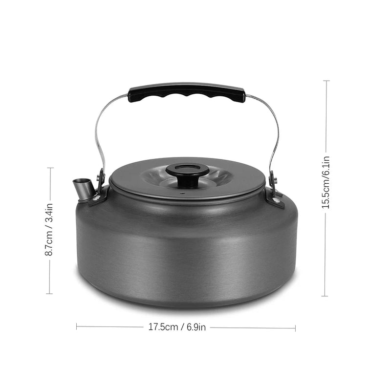 1.6L Portable Water Kettle Water Pot Teapot Coffee Pot Indoor Aluminum Alloy Tea Kettle Outdoor Camping Hiking Picnic Pot