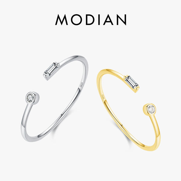 MODIAN 2023 925 Sterling Silver Exquisite Zircon Slim Ring Shining Wedding Ring for Women Engagement Gift Luxury Fine Jewelry