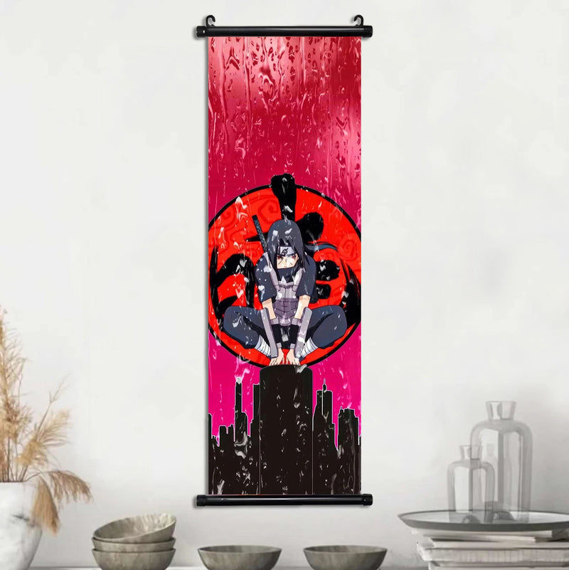 Akatsuki Hot Japanese Anime Poster Scroll Canvas Wall Hanging Painting Home Decor Itachi  Art Room Decoration Kid Gift Didara