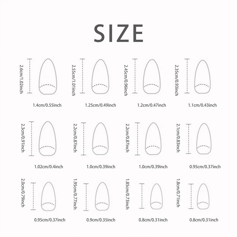24-piece Long French Minimalist Flash Drill Nail with 1 Jelly Glue and 1 Nail File