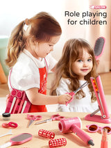 Kids Make Up Toys Simulation Haircut Kit Children's Hair dryer Role Playing Game Educational Toys For Girls Pretend Play Gifts