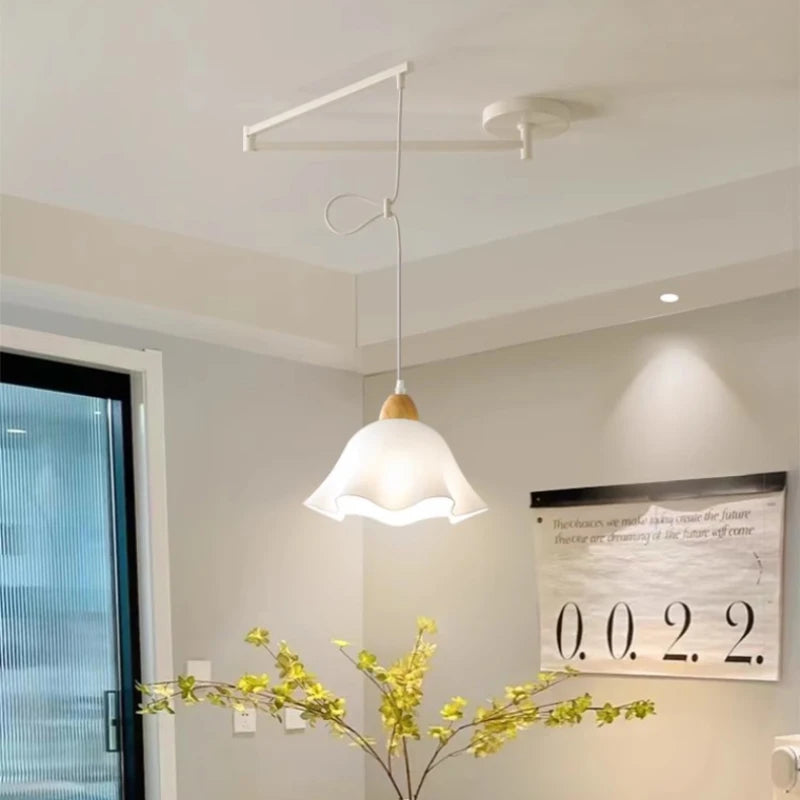 Modern Dining Table Rocker Chandeliers LED Can Be Shifted Long Pole Lamps Nordic Simple Telescopic Folding Long Arm Chandelier