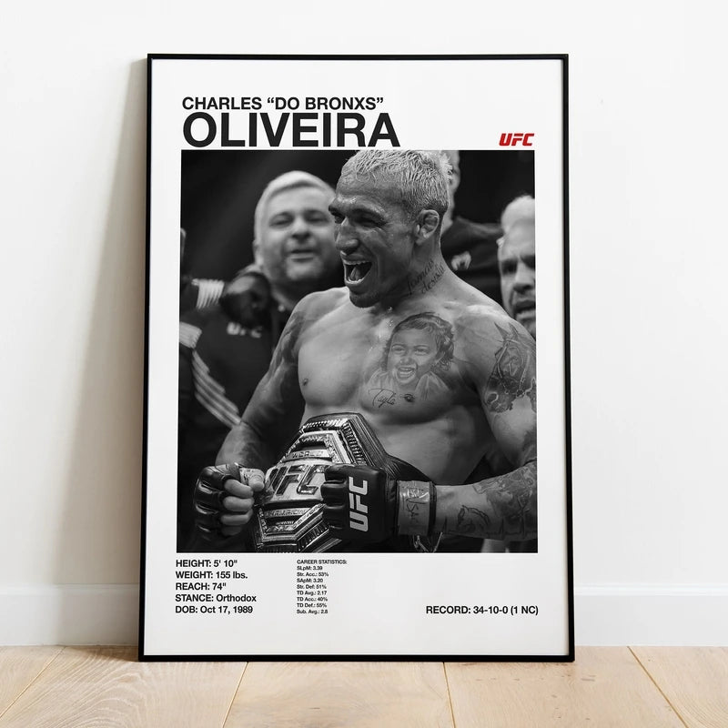 Black and white U-Ultimate Fighting Championship UFC Poster Canvas Print Painting Wall Decor Gym Room Decoration